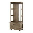 佐藤産業 LAFIKA ハンガーラック 幅80cm 奥行40cm 高さ181cm 姿見 ブラウン 茶 アイアン LAFIKA LF180-80H BR