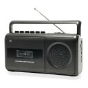 ラジカセ 小型 カセットプレーヤー カセットデッキ FM/AM AC/乾電池 コンパクト 軽量 モノラル YSM-MMPR01 (ブラック)