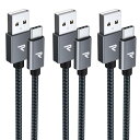 【1m+1m+2m 3本/黒】RAMPOW usb c ケーブル タイプc ケーブル QC3.0対応高速充電 データ転送USB2.0規格 iPhone 16/16e 充電ケーブル/iPhone 15 充電ケーブル Sony Xperia/Samsung/Asus Zenfone/Fujitsu Arrows/PS5コントロー