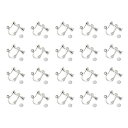 YFFSFDC イヤリングパーツ 10ペア 20個入 丸皿タイプ ジュエリー イヤリング金具 ネジバネ式 ピアスパーツ DIY ハンドメイド 基礎金具 (シルバー)