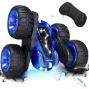 Tecnock ラジコンカー 子供向け USB Type-C直接充電式 スタントカー 360度回転 両面走行 テクノック ラジコン オフロード 4WD四輪駆動 RCカー 2.4GHz おもちゃ 車 男の子 誕生日 贈り物 大人向け プレ