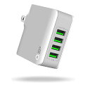 シリコンパワー USB 充電器 4ポート【PSE認証済/折畳式プラグ 2.4A急速充電】 ACアダプタ iPhone iPad Android ゲーム機器等のUSB機器対応 WC104P (ホワイト) SP4A4ASYWC104PAWMC(2)