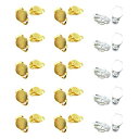 HAMILO イヤリングクリップ イヤリング金具 皿付 穴付 ハンドメイド DIY アクセサリー (200個セット)