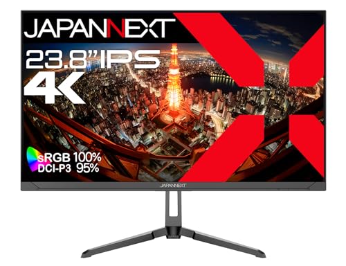 JAPANNEXT 23.8インチ IPSパネル搭載 4K(3840x2160)解像度 液晶モニター JN-IPS2380UHDR HDMI DP HDR sRGB:100% DCI-P3:95%【2年保証】