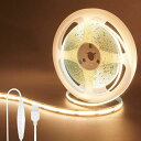 クリアヒル(Clearhill)5V COB LEDストリップライト 調光スイッチ付き 2M 温白色 3000K LED320個/M 強力な光 幅8mm 非防水...