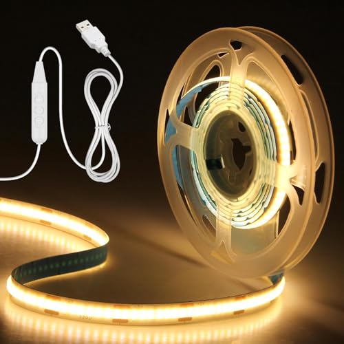 ALITOVE COB饤ơ USB ledơ 5V 2M 640Leds 3000KĴǽ ŵ忧ե쥭֥ ̩ LED...
