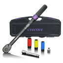 UYECOVE トルクレンチセット 車 タイヤ交換 プレセット型 差込角12.7 mm (1/2インチ) 20-220N.m 6点組 バイク 自動車 エンジン 機械の整備 高精度 ±3% ダブル目盛り 見やすい 左右回転 短い72ギア 5°
