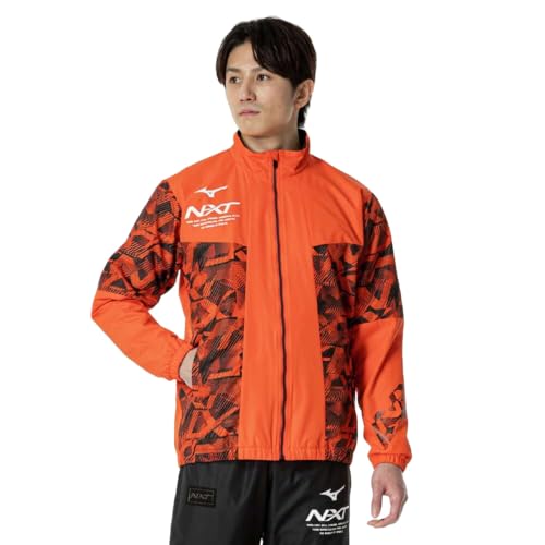 [ミズノ] トレーニングウエア N-XT ブレスサーモ ウォーマー ジャケット 吸湿発熱 撥水 防風 32JEB740 スパイシーオレンジ