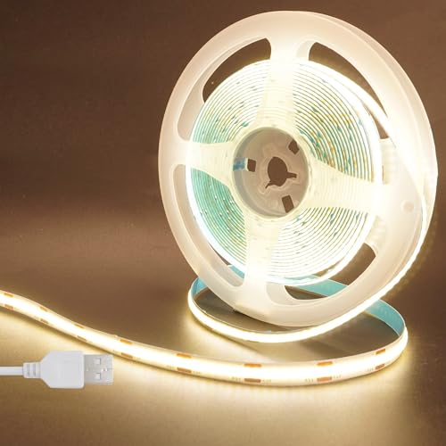 ꥢҥClearhill5V COB LEDȥåץ饤2 5M ʥۥ磻 4000K LED320/M Ϥʸ...