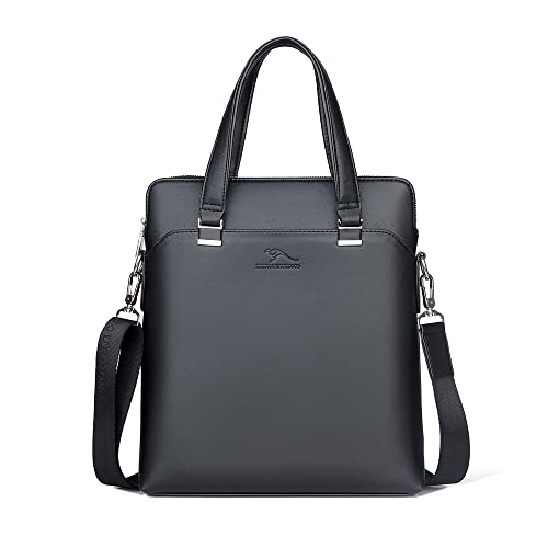 [Whatna] 革 ショルダーバッグ メンズ 2way 斜め掛け 手提げバッグ ビジネス バッグ セカンドバッグ 手持げバッグ レザーA4 Ipad 13.3Air収納可 縦型 カジュアル フォーマル ビジネス 通学