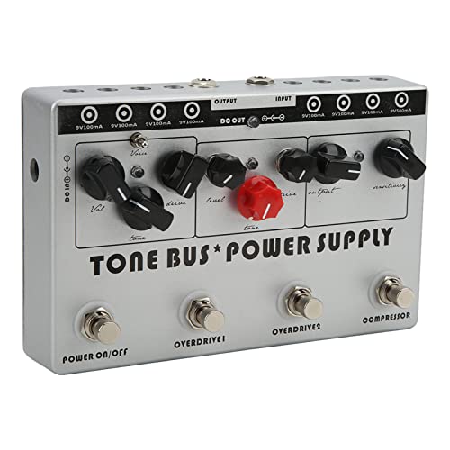 ギターマルチエフェクター 8出力電源搭載 ギターコンビネーションエフェクト ペダル オーバードライブ ローピークモード DC 9V対応 ギタリスト向け