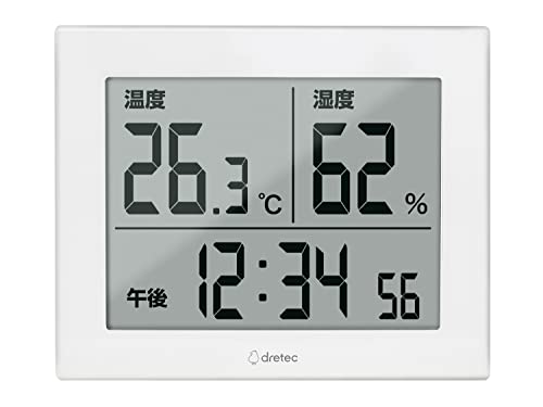 ドリテック(dretec) 大画面温湿度計 ハキミエ デジタル 温度計 湿度計 大型 インフルエンザ 熱中症 対..