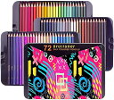 Roleness 色鉛筆 72色 油性色鉛筆 子供と大人の塗り絵 色鉛筆セット プロソフト芯色鉛筆 メタル収納ケース いろえんぴつ プレゼント