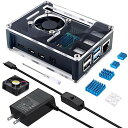 Miuzei 最新 Raspberry Pi 4 ケース ラスベリー パイ4 5.1V 3A USB-C 電源アダプター+冷却ファン+ヒートシンクラズパイ 4 ...