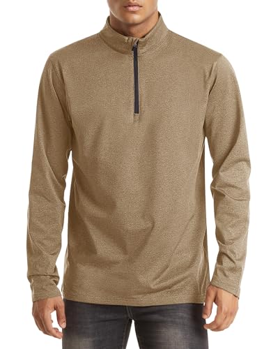 [MAGCOMSEN] パーカー メンズ 部屋着 スキーウェア 1/4ジップ ジムウェア スウェット ランニング服 カジュアル カーキ 秋冬 XL