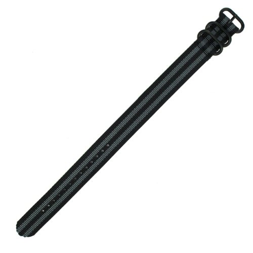 HDT ZULU バリスティック・ナイロン バンド スタンダード2リング 20mm JB（ブラック尾錠） 時計 ベルト バンド [クロノワールド chronoworld][簡単キット付]