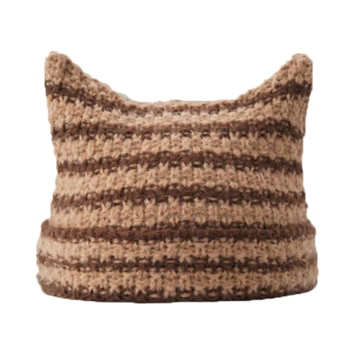 [JK Home] 毛糸 猫 ニット帽 秋冬 防寒帽子 ビーニー キャップ 保温 伸縮性 軽量 メンズ レディース ア..