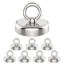YESCUT 超強力 マグネット フック 【8個セット】 耐荷重17kg 直径25mm 304ステンレス製 強力 磁石 防錆 クフック取外可能 キッチン/オフィ...