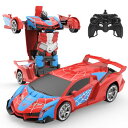 DEERC ラジコン ラジコンカー こども向け リモコンカー RCカー ロボット おもちゃ 車 変形ロボット スタントカー スポーツカー 2 in 1 ロボット...