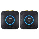 1Mii ワイヤレスオーディオトランスミッターレシーバー 長距離 80m 転送 2.4G ワイヤレス送受信機 セット (AUX/RCA 出力+入力) 25ms低遅延 テレビ/PC/MP4 転送 有線スピーカー/アンプ/サウンドバー/ミ