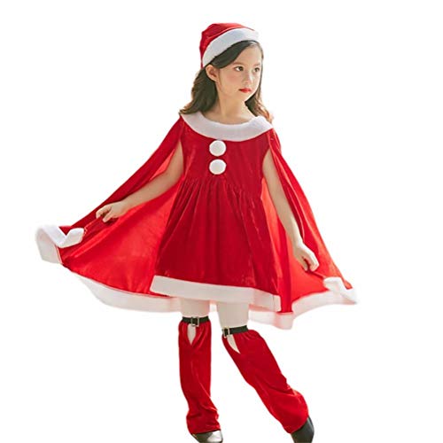 Burning Go サンタ コスプレ 衣装 キッズ ベビー クリスマス コスチューム サンタクロース 衣装 子供 サンタコス 帽子付き ワンピース サンタさん 仮装 変装 なりきり 着ぐるみ イベント パーテ