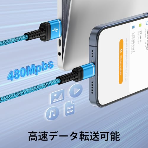 ANNIBER USB Type C ケーブル 3A急速充電 iphone16 携帯充電ケーブル QC3.0/2.0対応 【0.9m+1.8m/2本セット】ナイロン編み 充電コード タイプc 高速データ転送 アンドロイド タイプc 充電器ケーブル iPhone15/