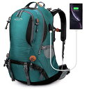 G4Free 登山リュック バックパック レインカバー付 50L 防水 大容量 軽量 防災 リュックサック メンズ 多機能 ディバッグ アウトドア (グリーン)(4)