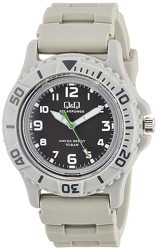 [シチズンQ&Q] 腕時計 キューアンドキュー アナログ ソーラー 10気圧防水 ウレタンベルト E02A-004VK メンズ グレー