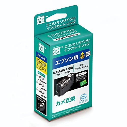 【 】エコリカ エプソン カメ KAM-BK-L対応 大容量リサイクルインク ブラック EP-881EP-882 EP-883 EP-884 EP-885 EP-886
