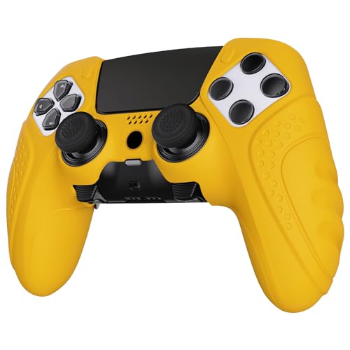 PlayVital ps5 Edgeコントローラーに対応用滑り止めシリコンカバーケース、ps5 Edgeワイヤレスコントローラー用ソフトラバープロテクタースキン、サムグリップキャップ付き。【ガーディアンエ