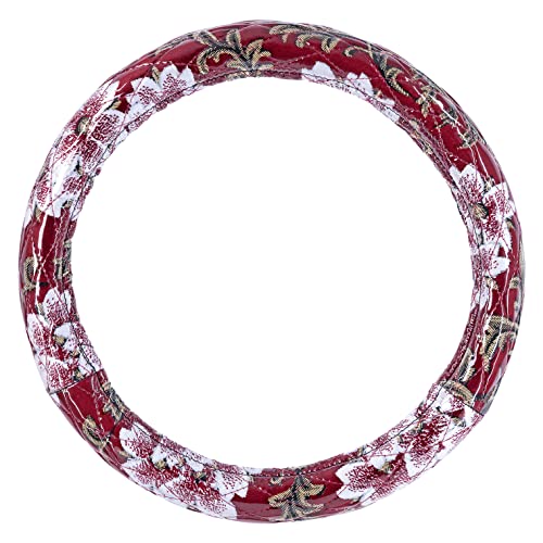 ミヤビ 雅トラック用品 トラックインテリア トラックパーツ トラック内装 金華山シングルダイヤキルトハンドルカバー 桜 レッド 2HS(45~46cm) HCS-SA2HSRE