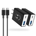 タイプc 充電器 USB コンセント 【2個セット・ 1mのusb-c ケーブル付き・QC3.0ポート+USB-C PDポート・PSE認証済】iPhone急速充...