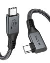 XAOSUN USB4 ケーブル Thunderbolt 4 対応 L字 240W PD3.1急速充電 USB-IF認証 40Gbps 8K@60Hz 映像出力 macbook pro ipad pro xperia Type c多機種対応 1M グレー