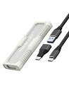 TREBLEET NVMe M.2 SSDケース耐振 耐衝撃 (M Key)対応 USB3.1 Gen2 10Gbps 外付けケース (オフホワイト)(2)