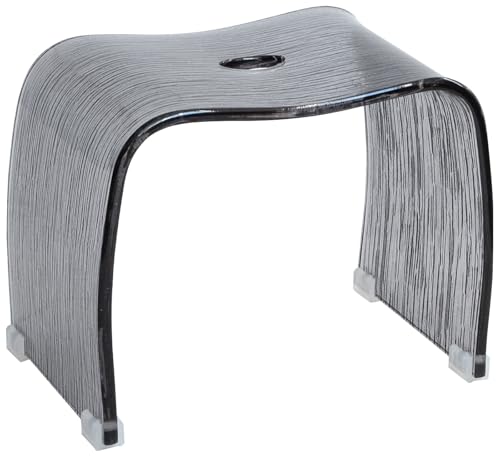 宮武製作所 アクリルバスチェア Ray［レイ］ グレー 樹皮柄 高さ25cm 風呂椅子 風呂いす 3ND-BC320