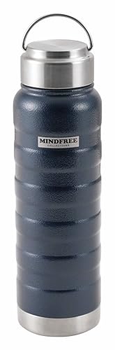 カクセー マグボトル 水筒 700ml ネイビー 真空二重構造 保温 保冷 水筒 広口 ハンドル付き キズつきにくい パウダーコーティング アウトドア マインドフリー MF-07N