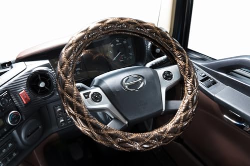 極太ハンドルカバー 鼓星 (オリオン) エナメルレザー ブラウン 2HS(45～46cm)