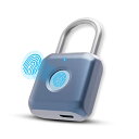 南京錠 指紋 eLinkSmart 指紋 ロック USB 充電式 20枚指紋登録 荷物スーツケース 屋外 ロッカー ポスト オフィス 学校 家庭- 指紋