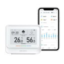 INKBIRD WiFi 温湿度計 8-in-1 多機能 高精度 温度計 湿度計 室内用 3.71インチ E-Inkディスプレイ デジタル温湿度計 ワイヤレス ホームウェザーステーション アプリで温湿度管理 時計 空気質 アラ