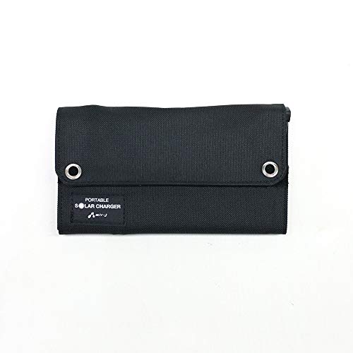 エアージェイ ポータブルソーラー充電器(7W型/防じん防水IP65/ブラック) AJ-SOLAR7W BK