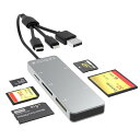 【MFi認証品】マルチメモリーカードリーダー, アルミ合金製 5in1 SD/microSD/MS/CF/XDカードリーダー 3in1 USB-C/Lightn...