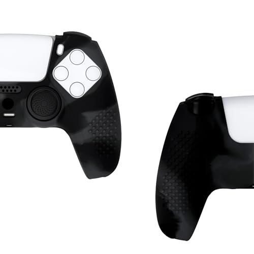 eXtremeRate PlayVital 3Dスタッズエディション ps5コントローラーに対応用保護カバー、滑り止めシリコンスキンケースカバー、ps5コントローラー対応用人間工学に基づいたソフトラバー、保護ケ