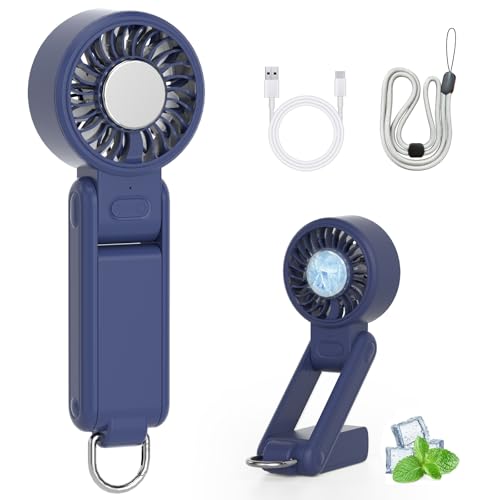 【2025年発売新モデルハンディファン・180°無段階調節】ハンディファン 冷却 ハンディ扇風機 冷却プレート 4WAY(卓上·手持ち·首掛け·カラビナ付き) 小型 携帯扇風機 冷感 手持ち扇風機 爆風