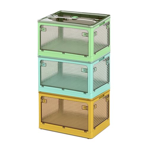 JPSunBloom 収納ボックス 折り畳み 積み重ね 蓋付き収納ボックス キャスター付き 全方向から取り出せる..