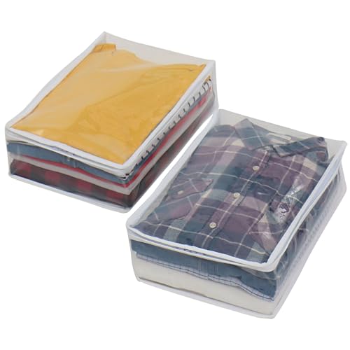 アストロ クリア収納ケース 2個組 中身が見える 衣類収納ケース 透明 スリム コンパクトサイズ 収納袋 ..