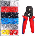 JiangMuXin 圧着ペンチセット フェルール圧着工具 0.25-10mm²調整可能 1200 PCS DIYペンチ エンドスリーブ フェルール端子付き