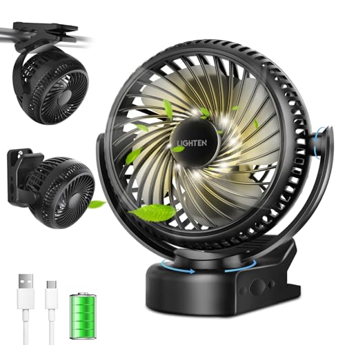 【NEXTe PLUS】 卓上扇風機 小型 扇風機 クリップ USB扇風機 壁掛け 充電式 静音 風量3段階調整 最大12h連続使用 360度角度調整 2000mAh 急速充電 省エネ サーキュレーター LEDライト搭