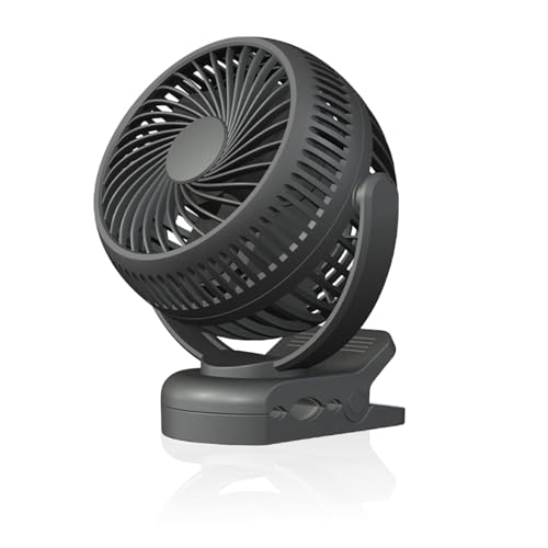 【サインキングダム】 充電式クリップ扇風機 2000mAh電池内蔵 卓上扇風機 壁掛け式 風量3段階 強力クリップ USB 360度角度調整 LEDランプ付き ミニ扇風機 小型 充電式 キャンプ アウトドア デス