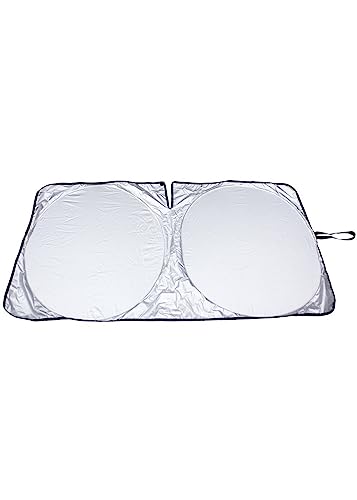 メルテック(meltec) 車用 日よけ 遮光マジカルシェード フロント用 Lサイズ 遮光率99%&UVカット コンパクト収納 収納袋付 ドラレコ対応 シルバー/ブラック W1400×H800mm PMS-L