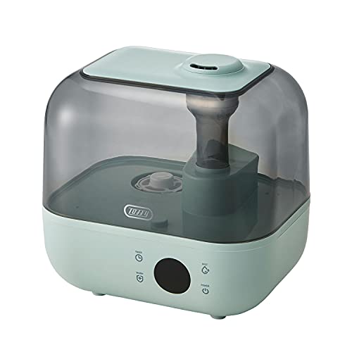 【Toffy/トフィー】 抗菌ハイブリッドアロマ加湿器＜4.7L＞ HF08 (ペールアクア) 上部給水式 長時間加湿 ロングノズル 自動湿度コントロール機能 タイマー付き アロマオイル・アロマウォータ